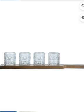 New The Pioneer Woman Shot Glass Set with Wood Flight Board